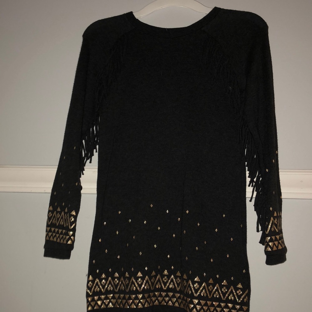 Cute printed fray sleeves dress